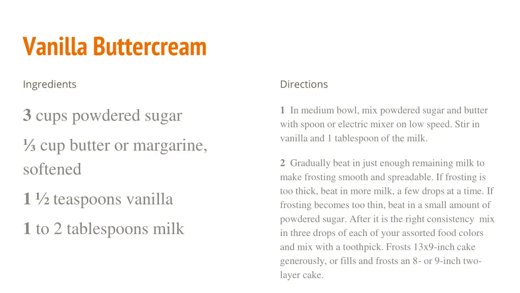 vanilla buttercream