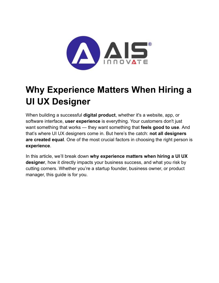 why experience matters when hiring