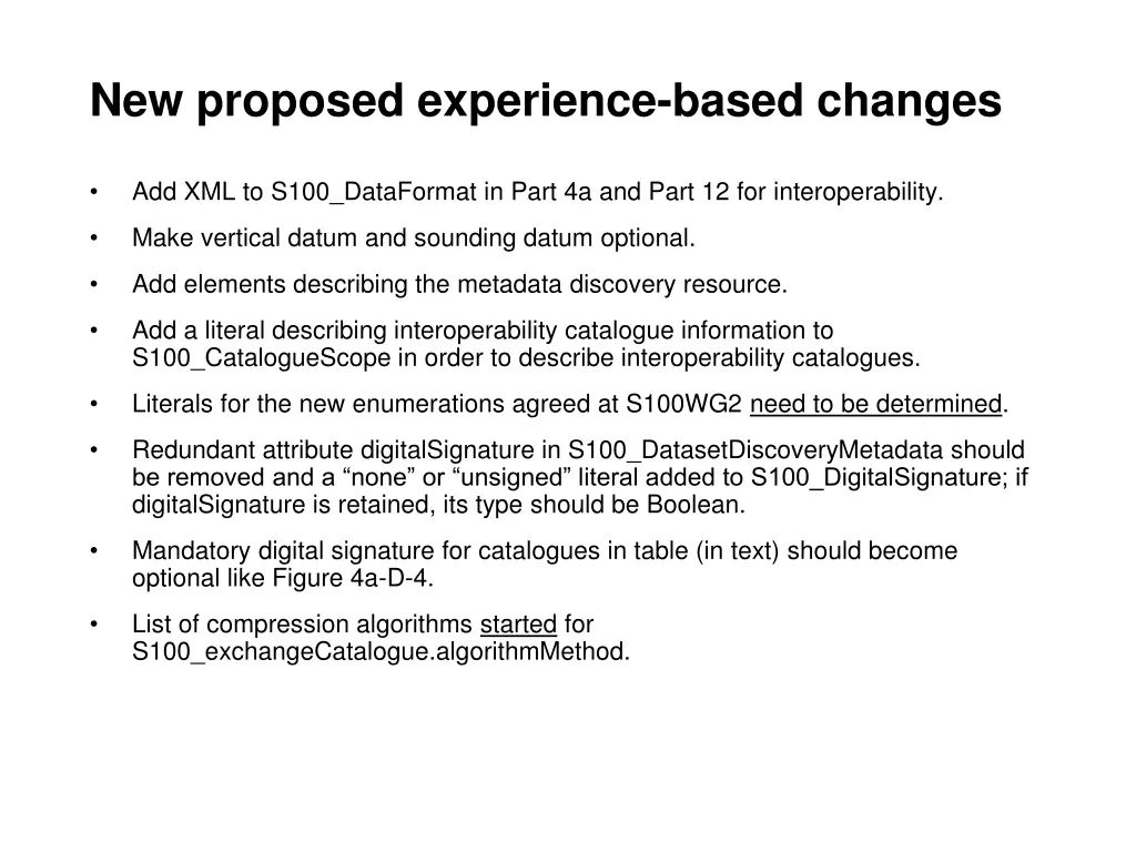 new proposed experience based changes