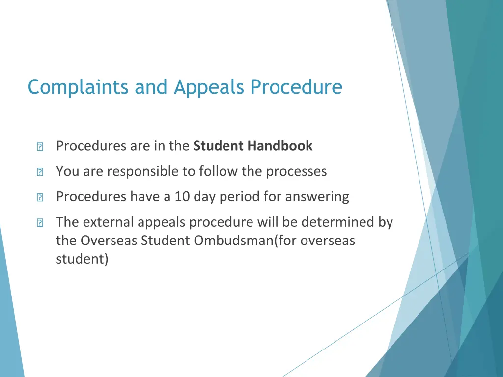 complaints and appeals procedure