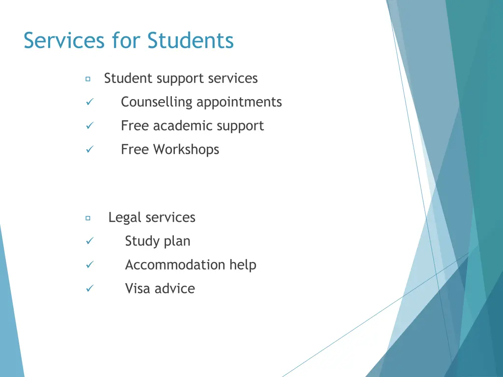 services for students