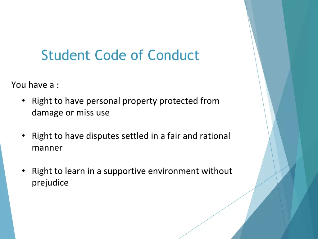 student code of conduct