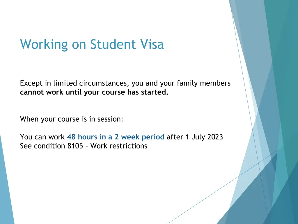 working on student visa