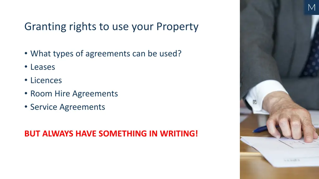 granting rights to use your property