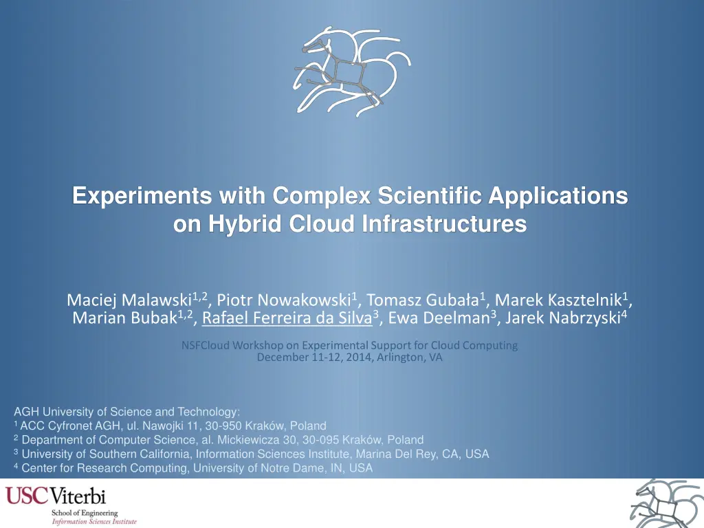 experiments with complex scientific applications