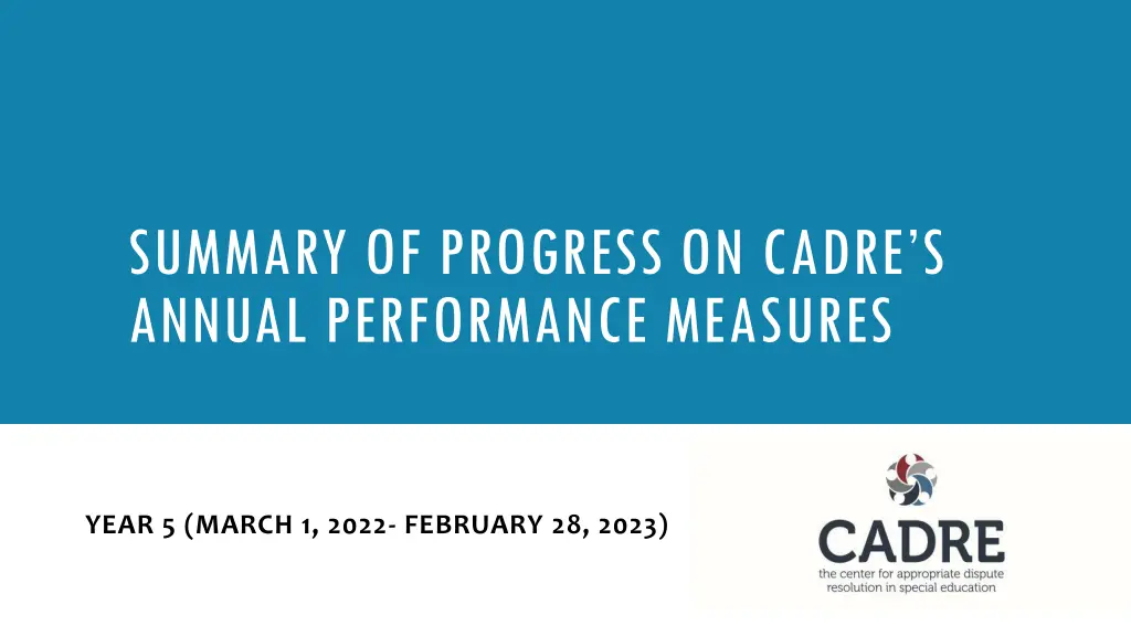 summary of progress on cadre s annual performance