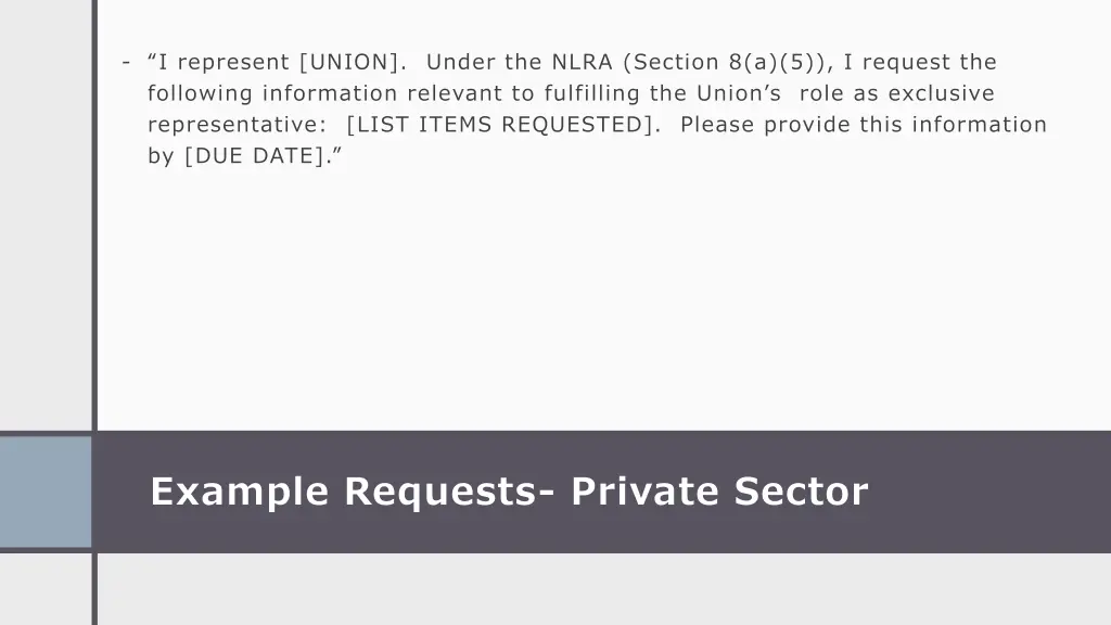 i represent union under the nlra section