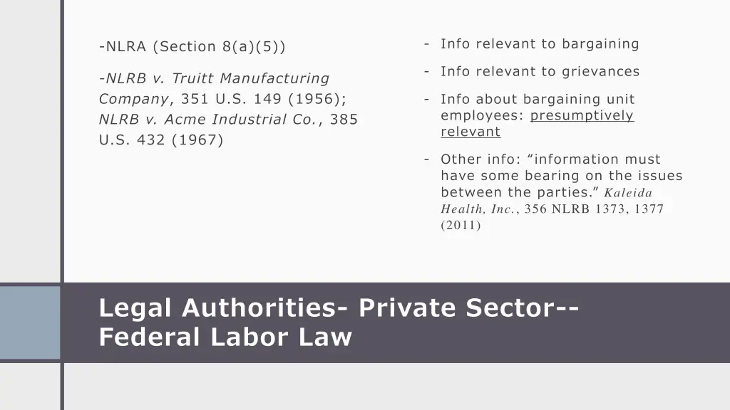 info relevant to bargaining