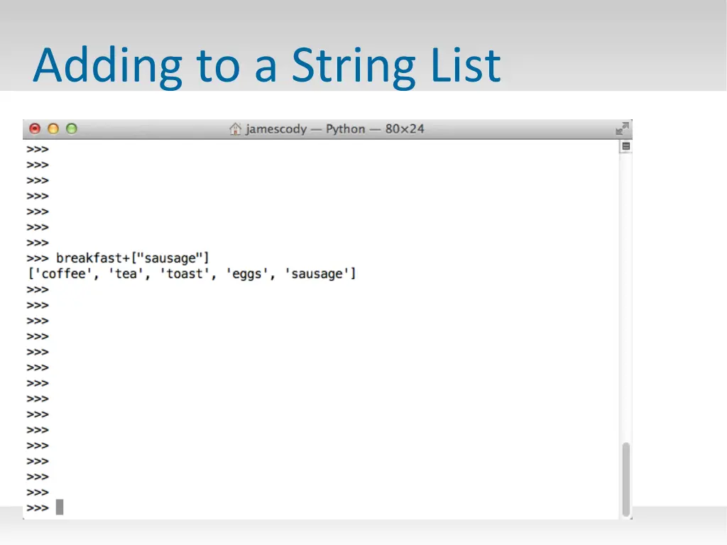 adding to a string list