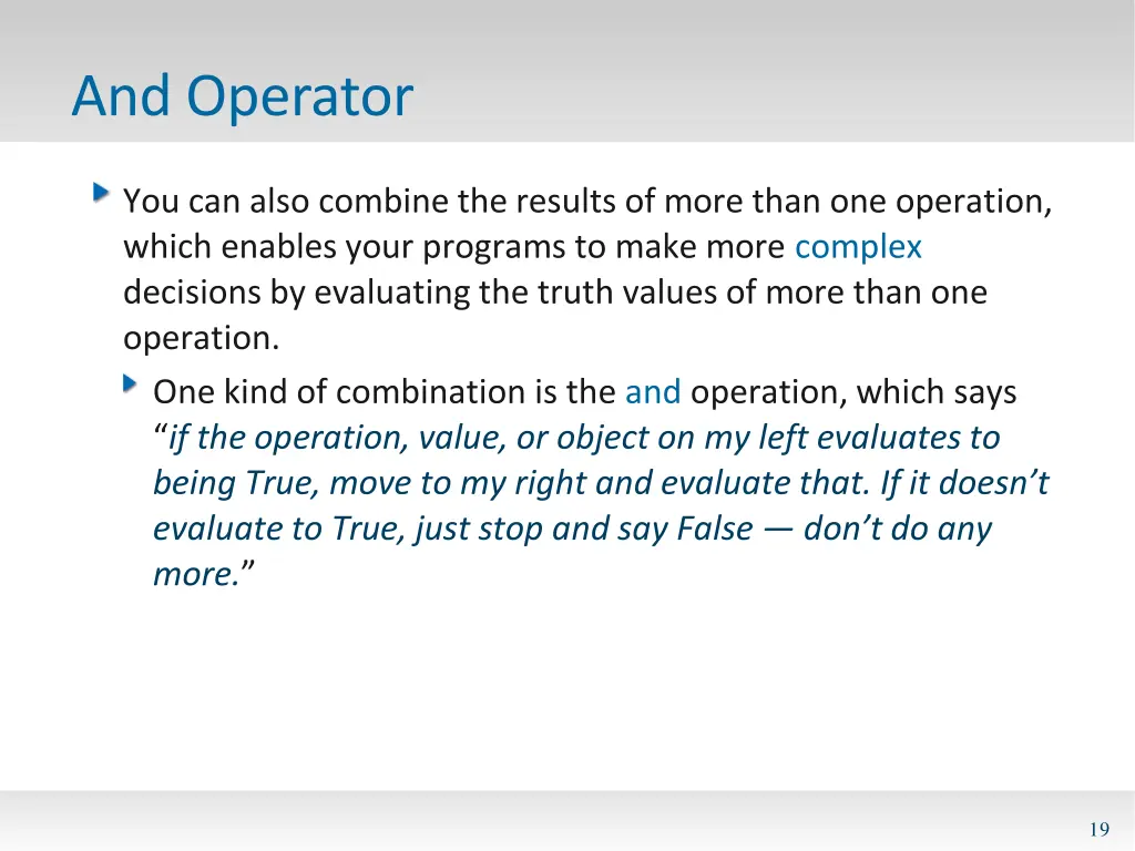 and operator