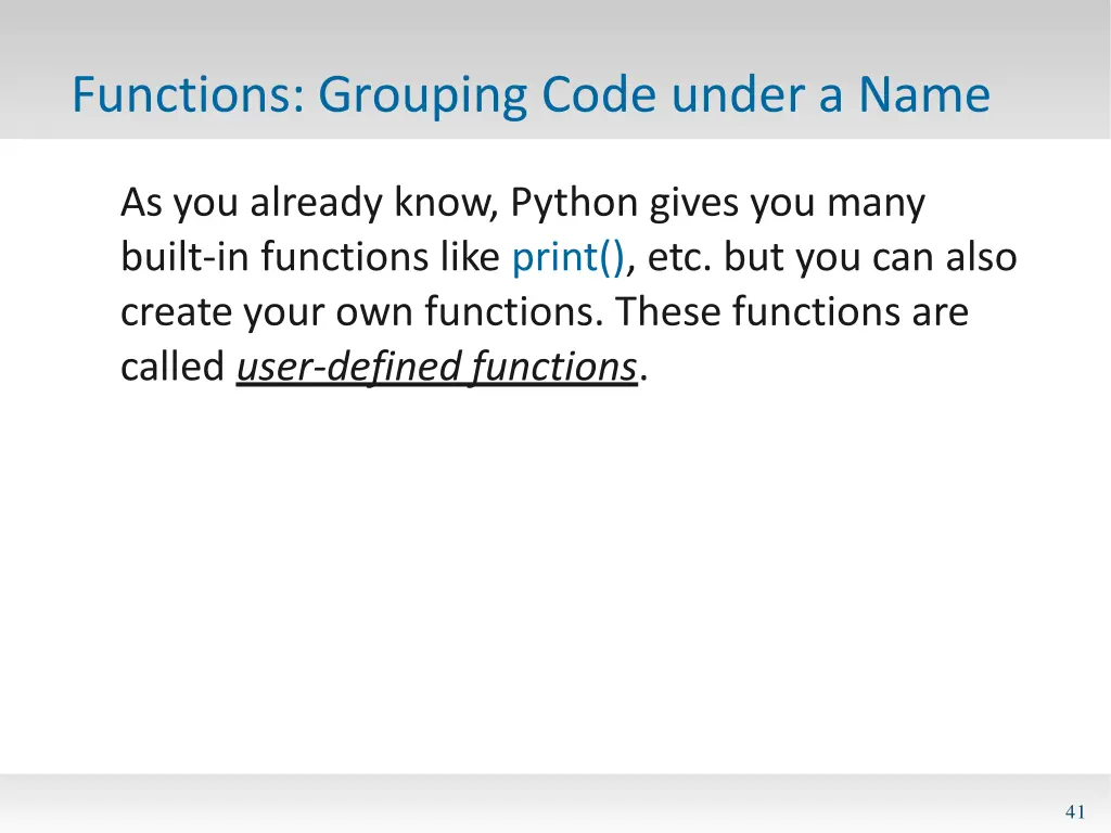 functions grouping code under a name 1