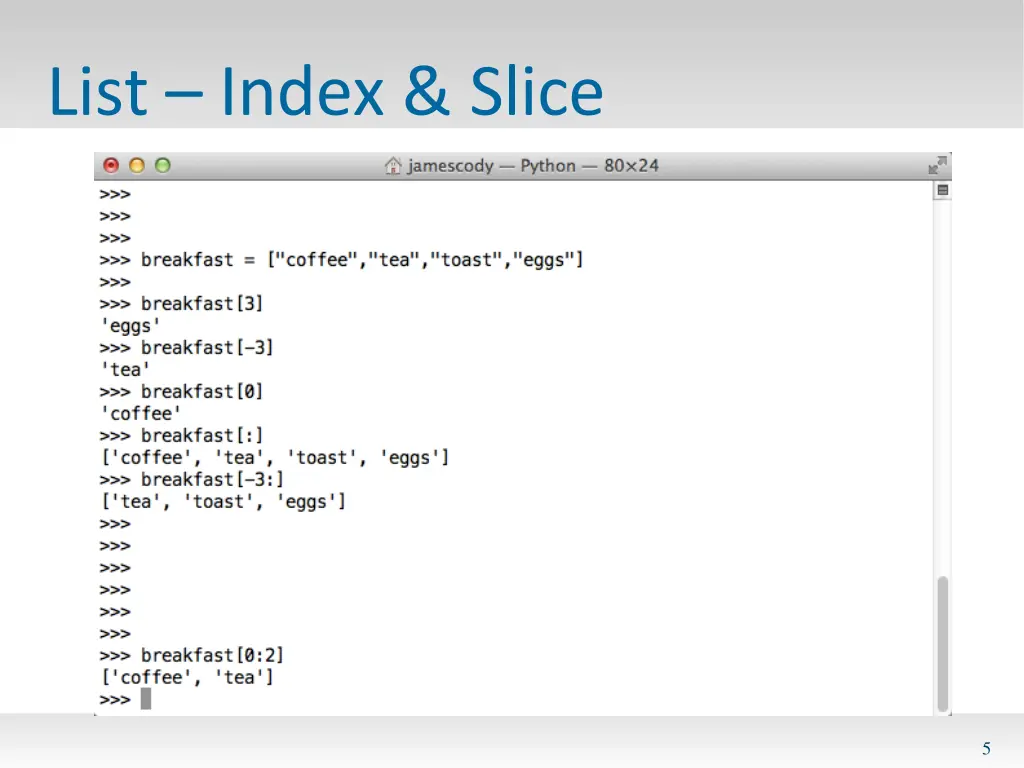 list index slice