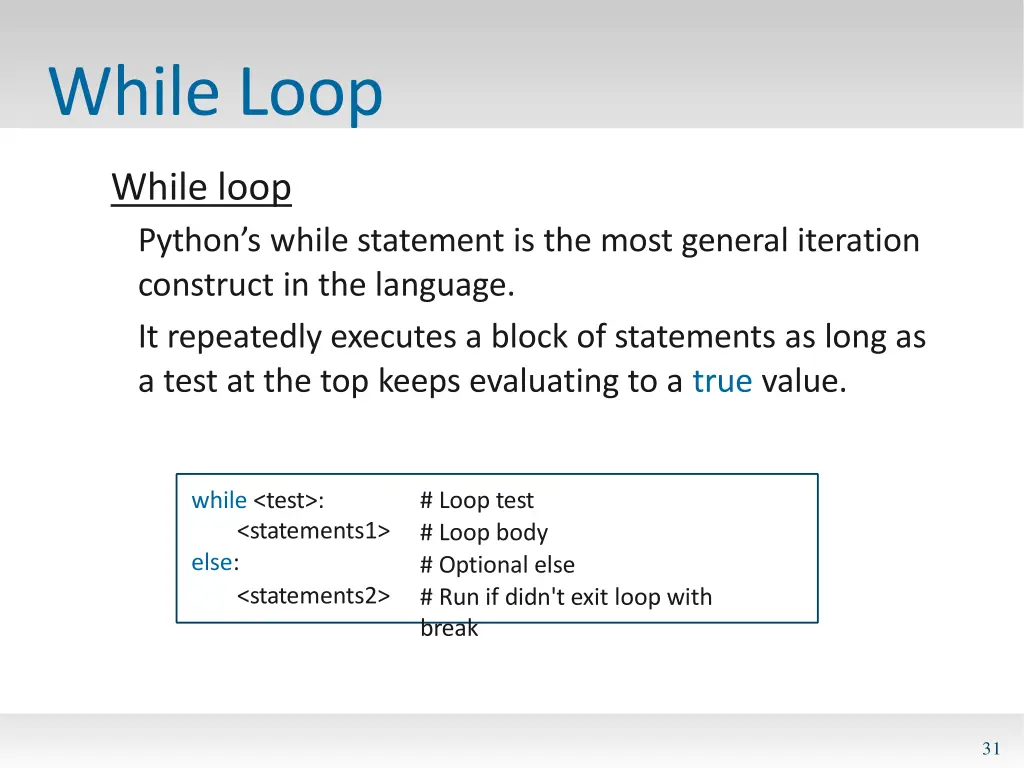 while loop