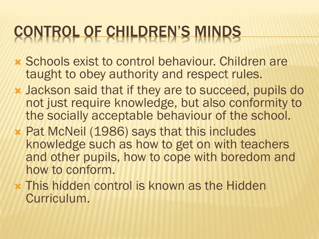 control of children s minds