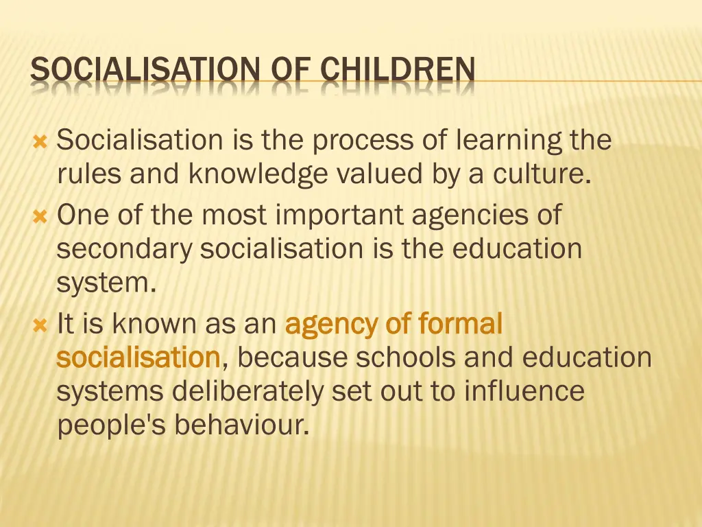 socialisation of children