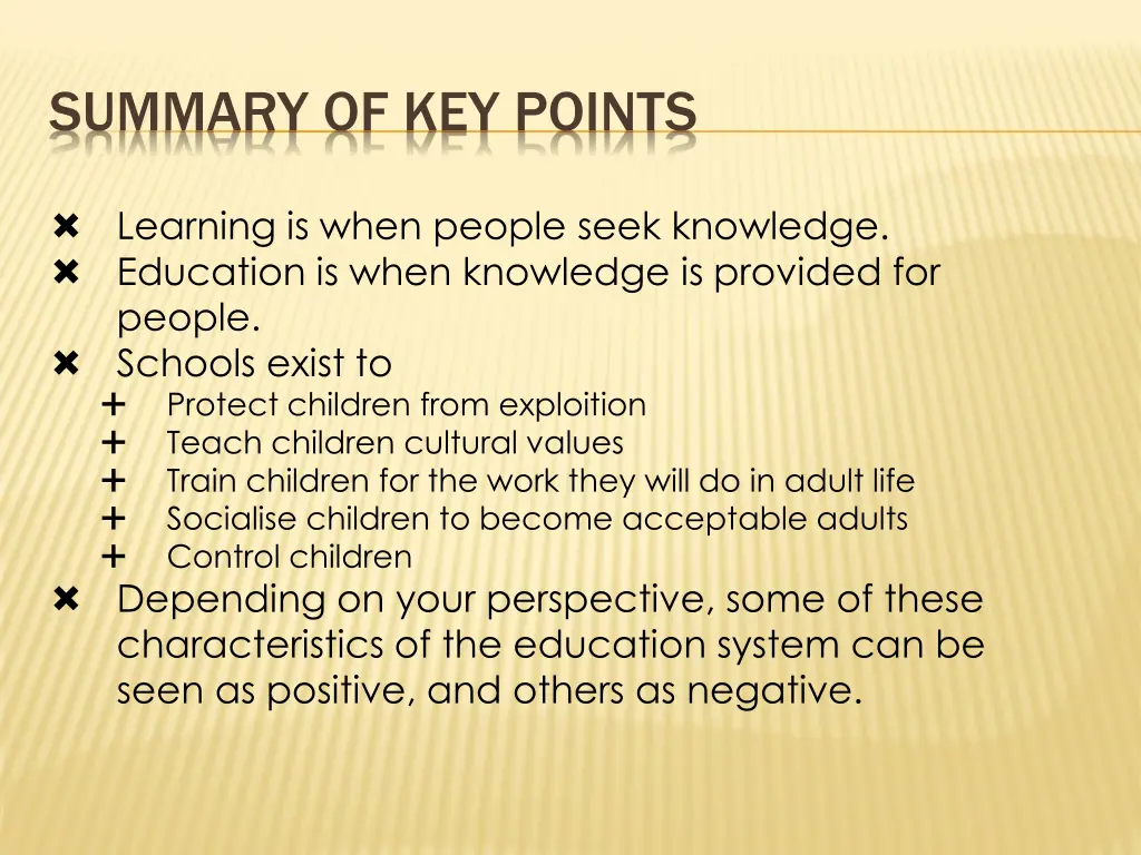 summary of key points