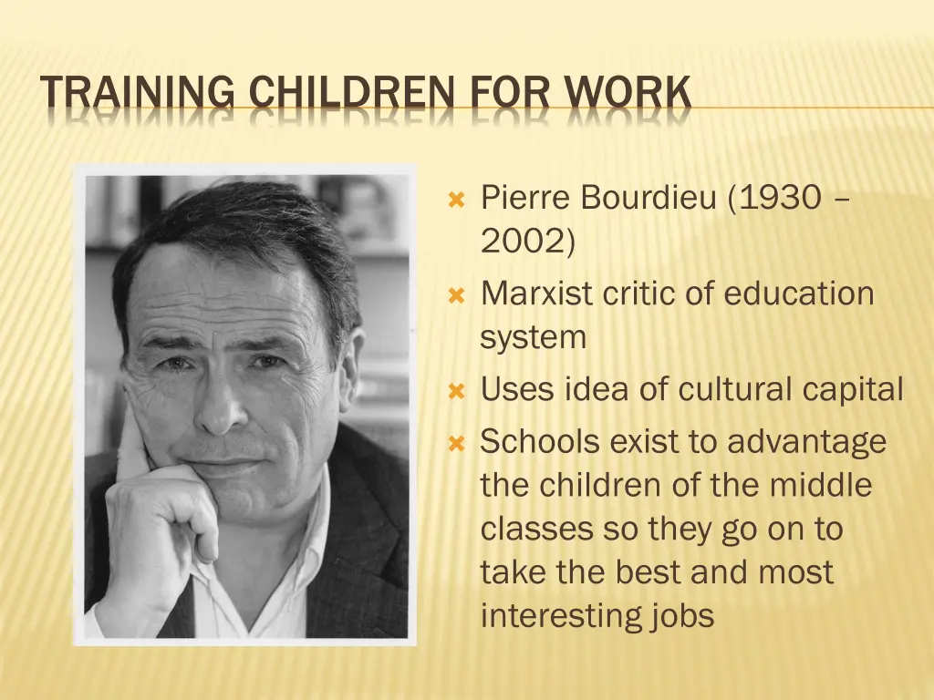 training children for work