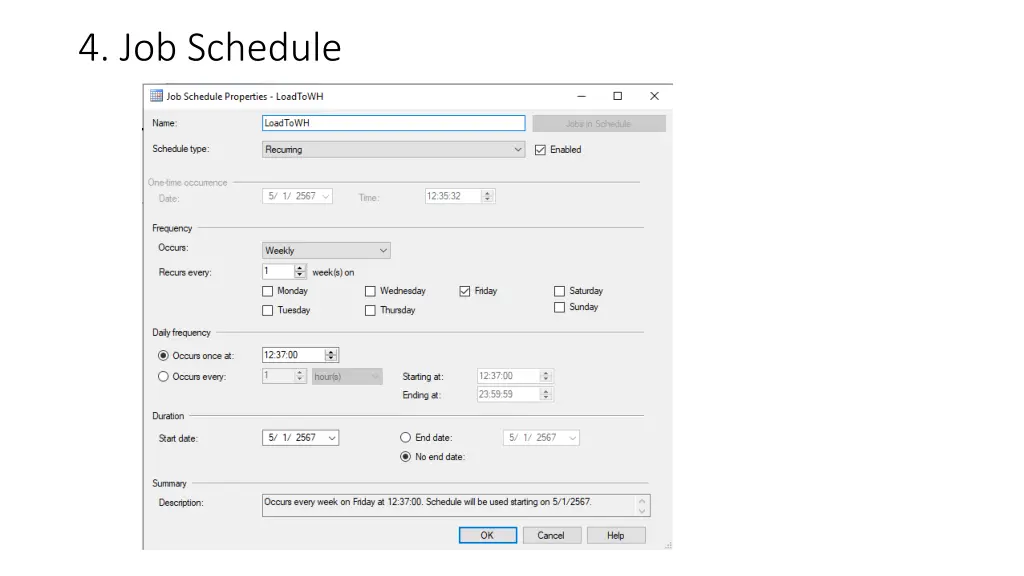 4 job schedule