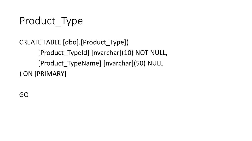 product type