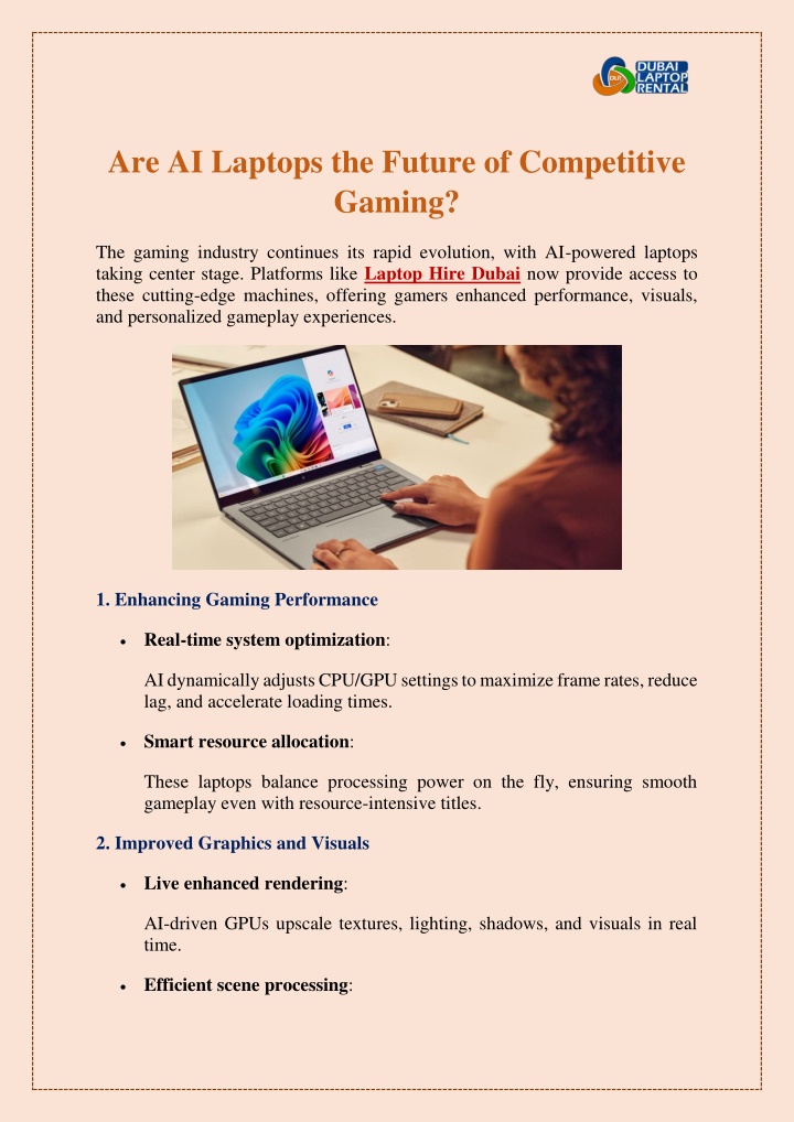 are ai laptops the future of competitive gaming