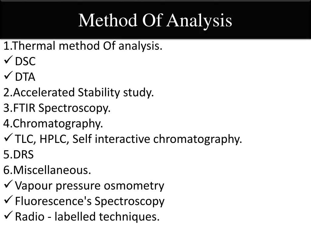method of analysis
