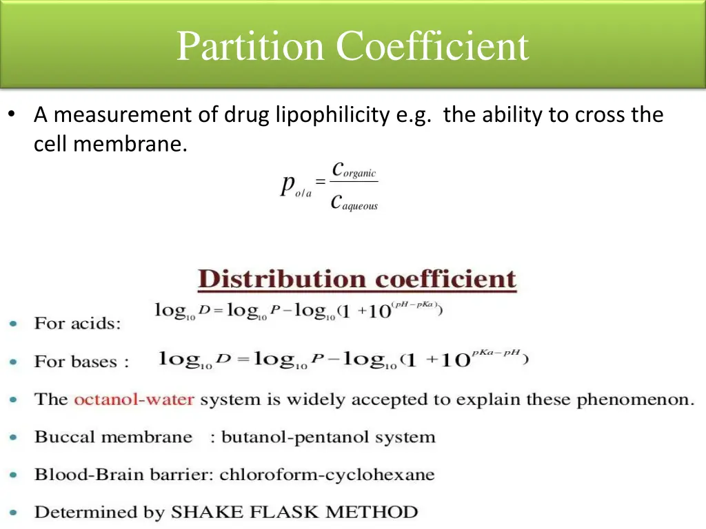 partition coefficient