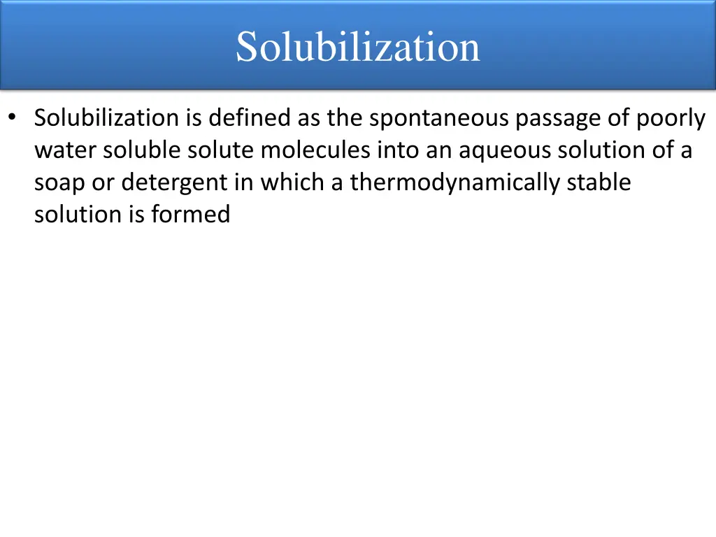 solubilization