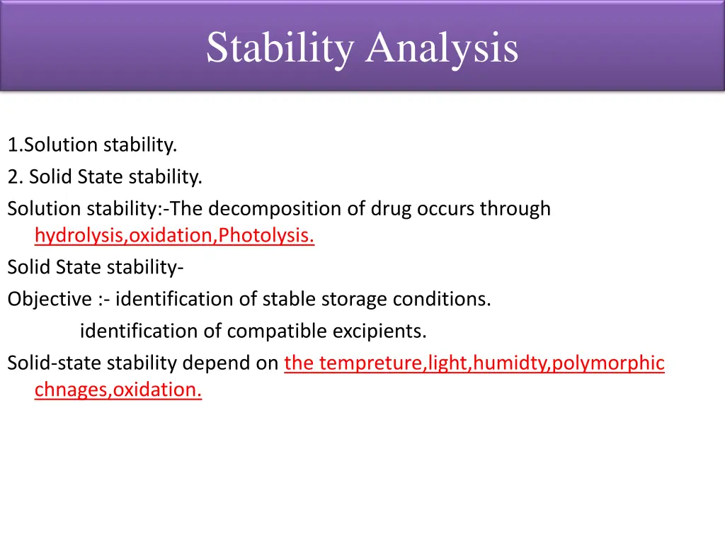 stability analysis