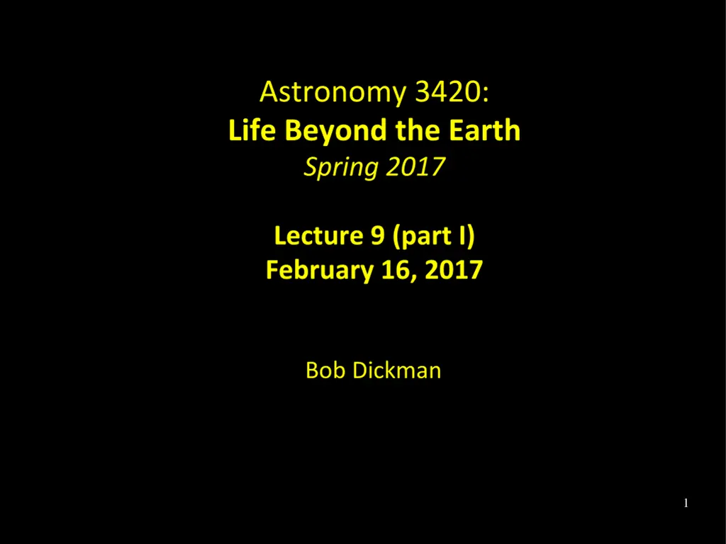 astronomy 3420 life beyond the earth spring 2017