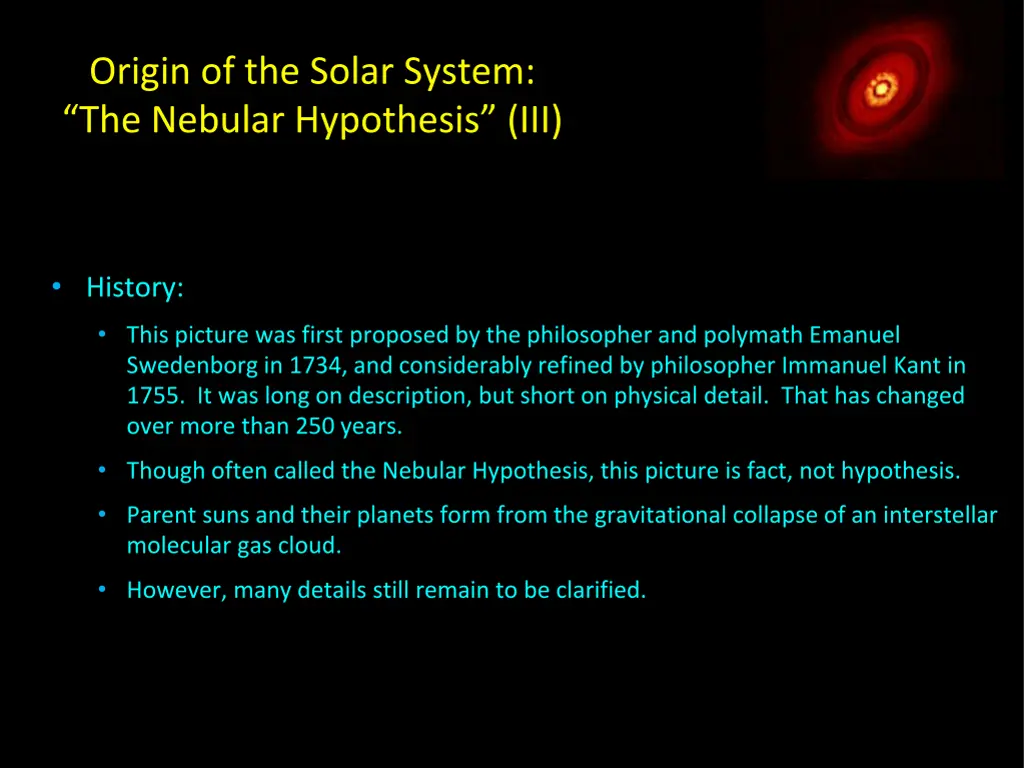 origin of the solar system the nebular hypothesis 1