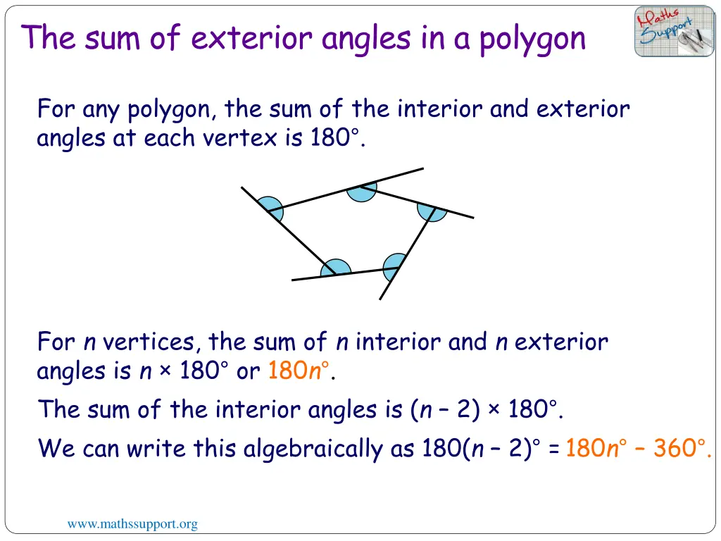 the sum of exterior angles in a polygon