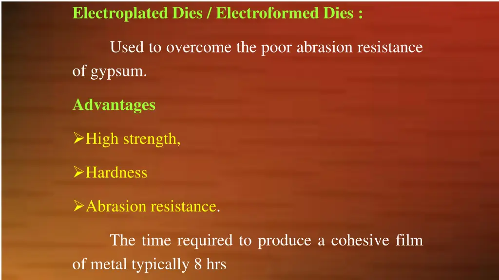 electroplated dies electroformed dies