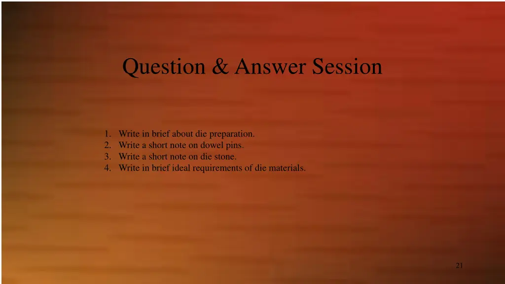 question answer session