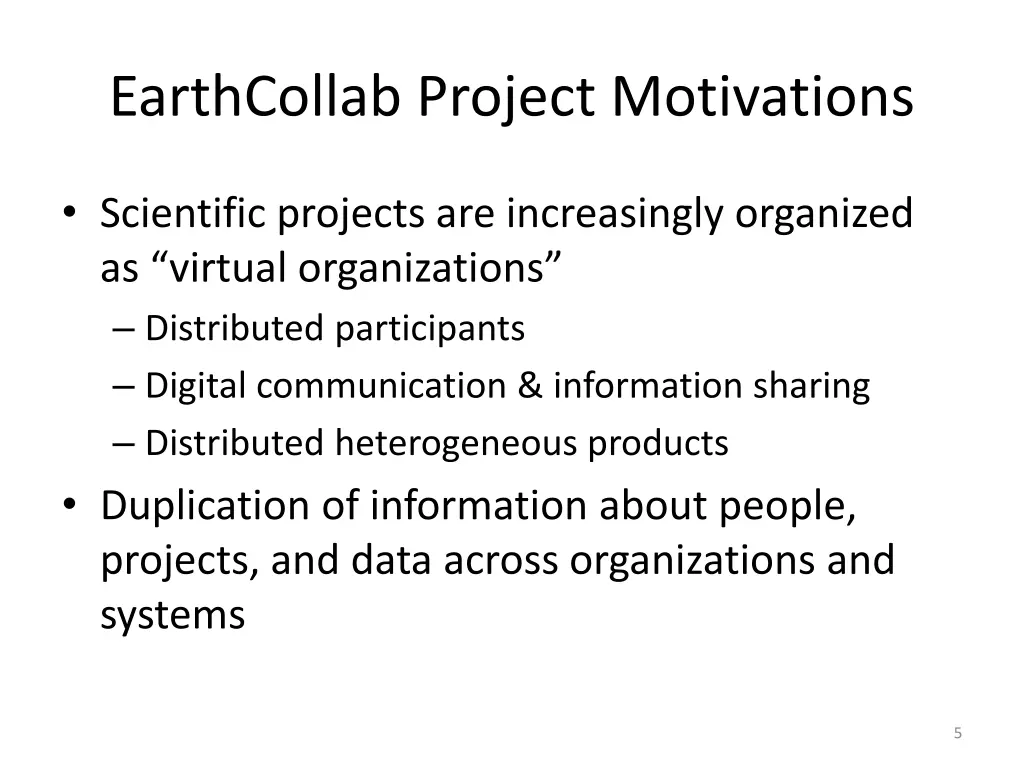 earthcollab project motivations