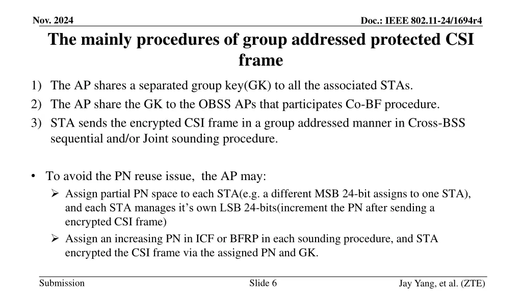nov 2024 the mainly procedures of group addressed