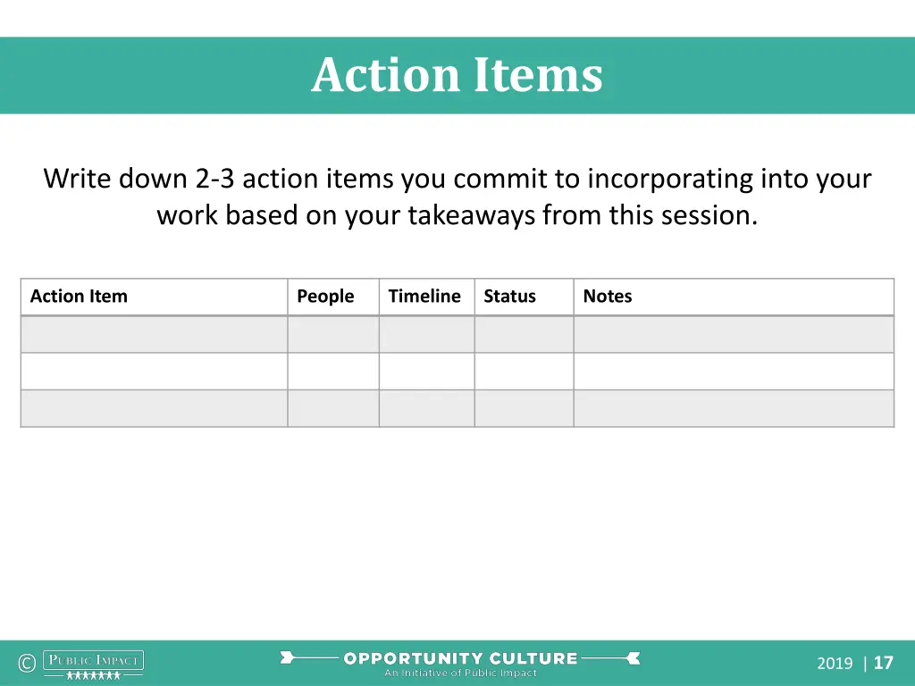 action items