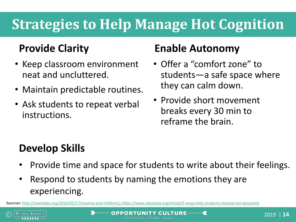 strategies to help manage hot cognition