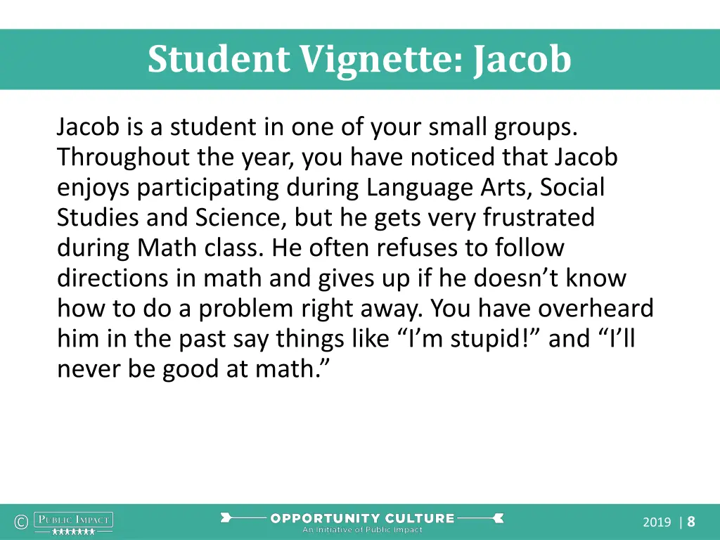 student vignette jacob