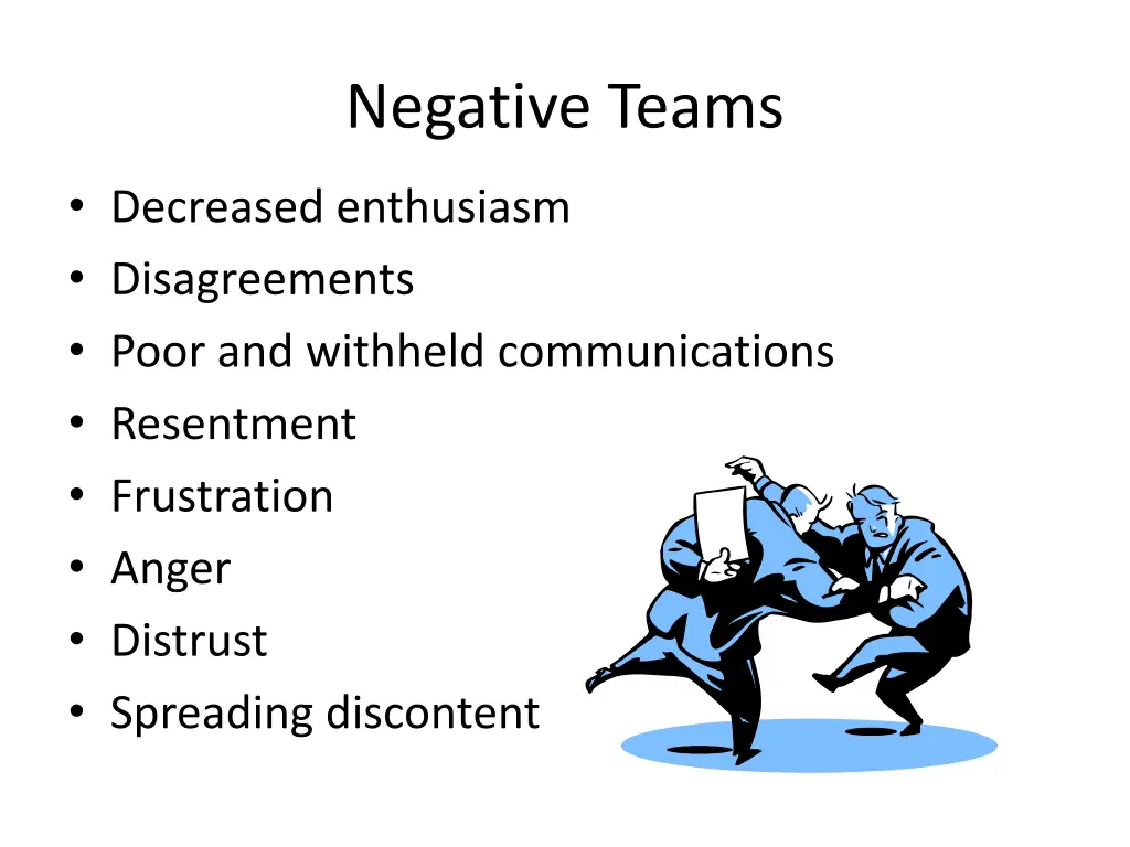 negative teams