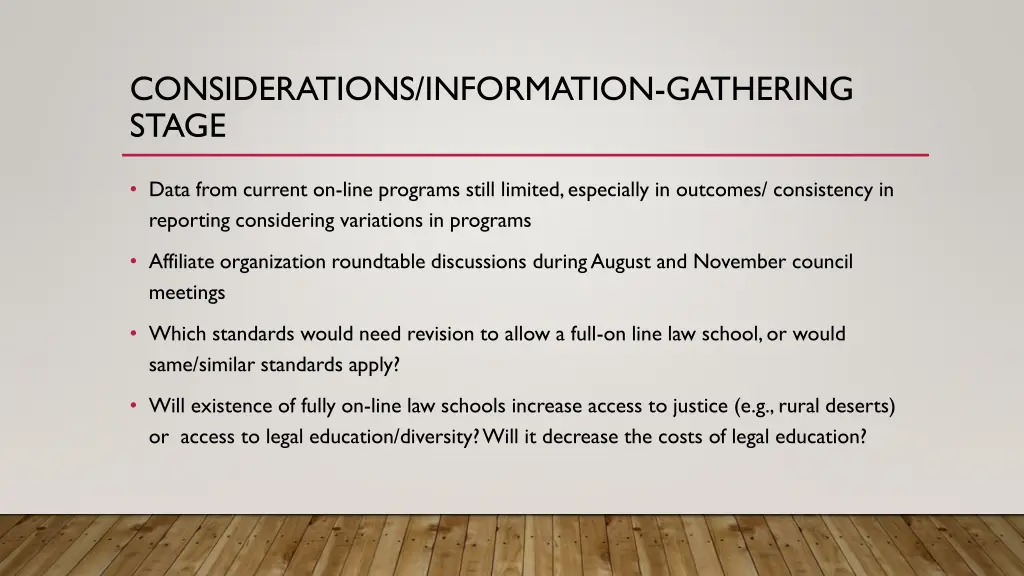 considerations information gathering stage