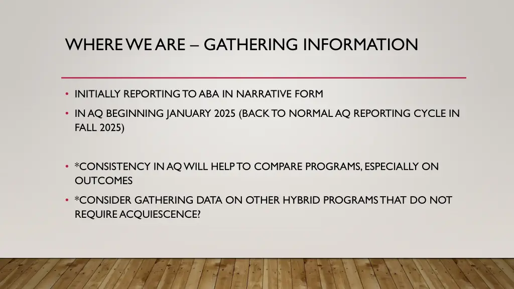 where we are gathering information