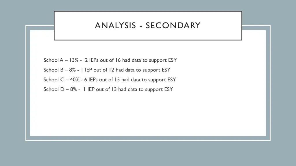 analysis secondary