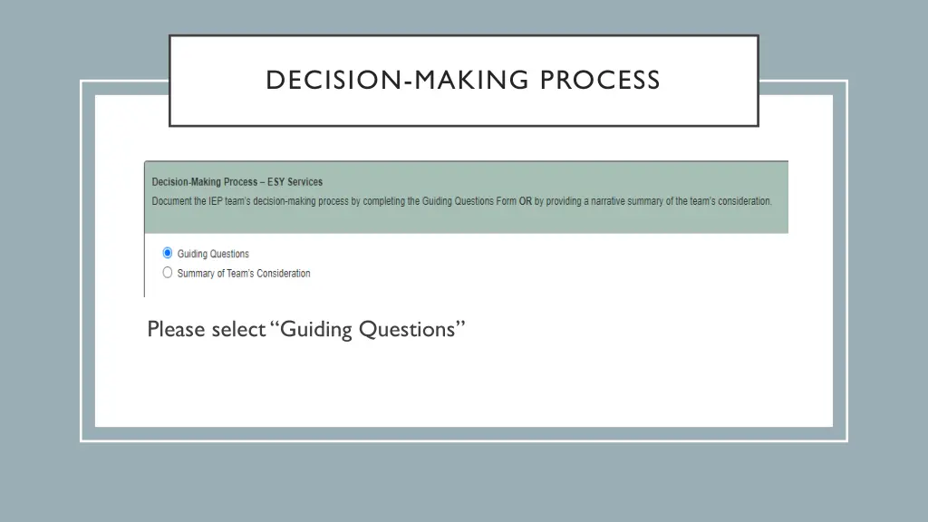decision making process