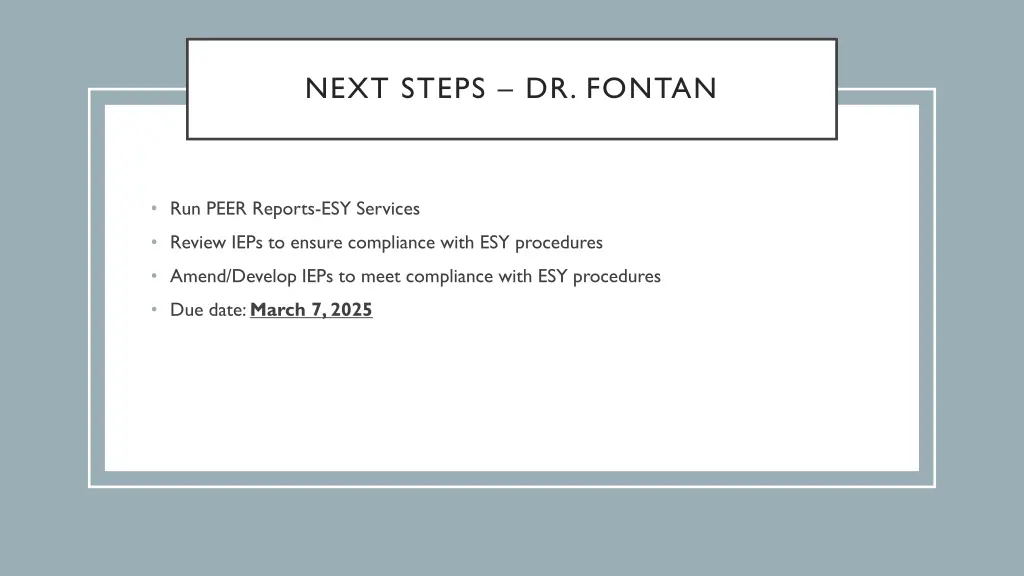 next steps dr fontan