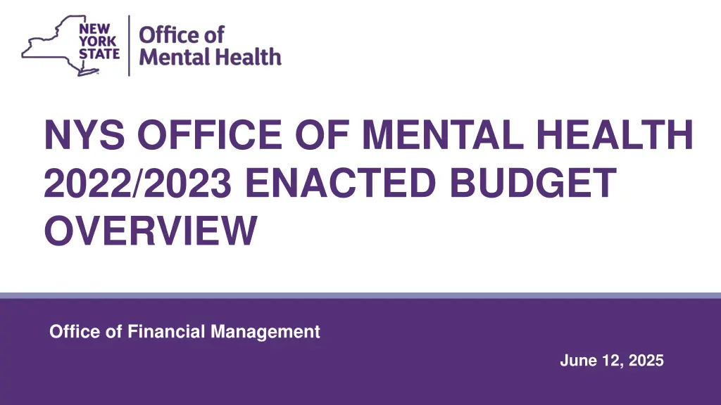 nys office of mental health 2022 2023 enacted