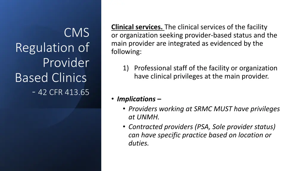 clinical services the clinical services