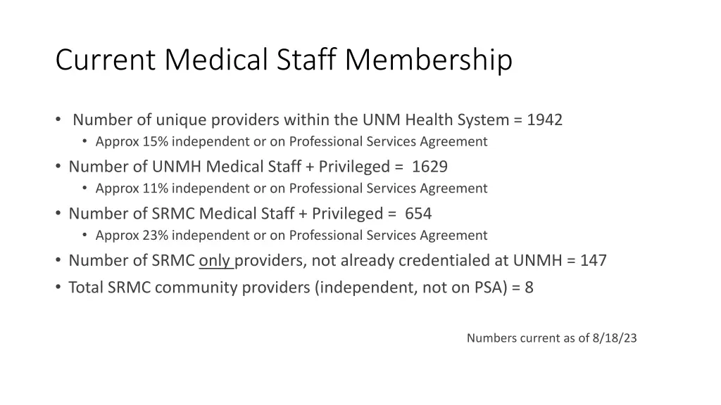 current medical staff membership