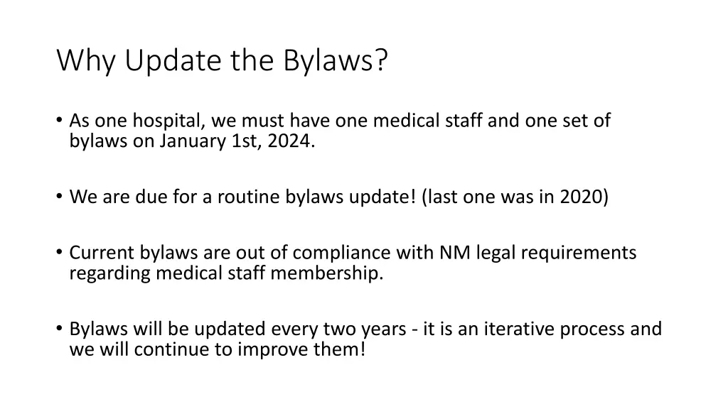 why update the bylaws