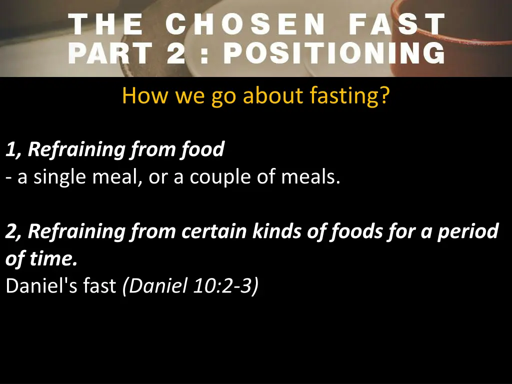 how we go about fasting