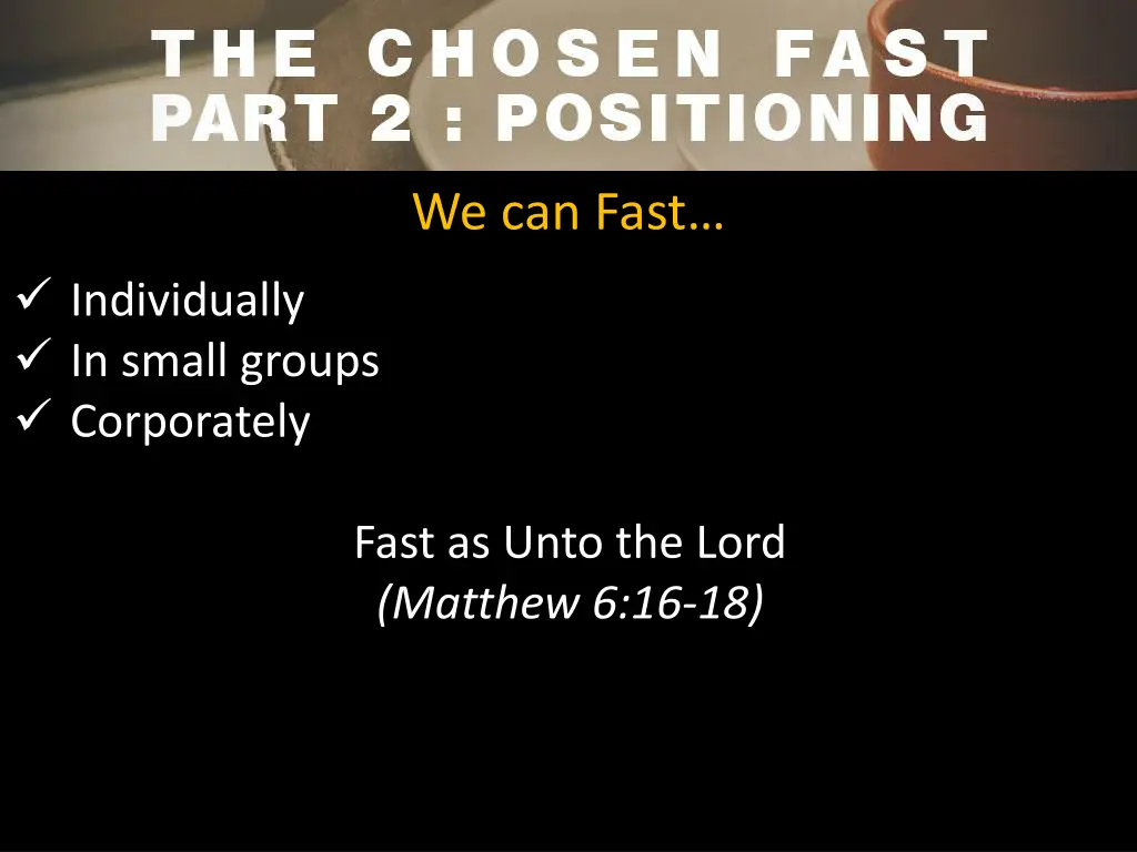 we can fast